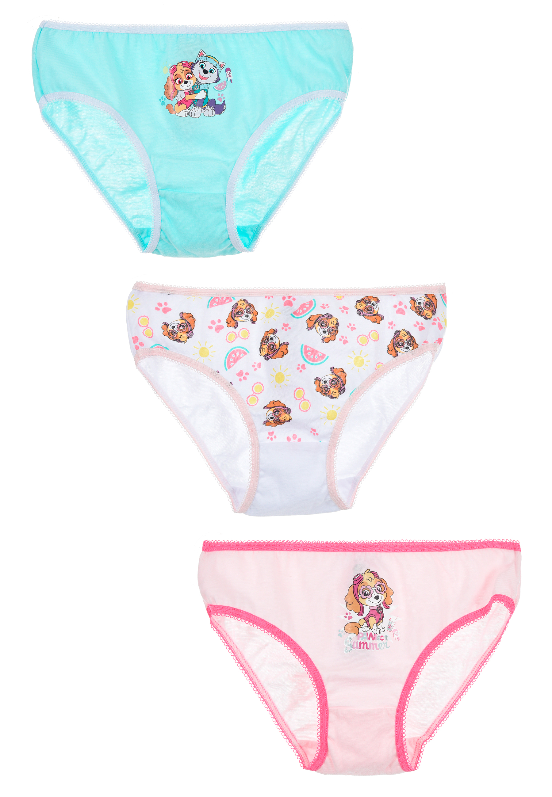 Paw Patrol Girl Kinder Unterhosen Mädchen Schlüpfer Slips 3er Pack Skye Everest