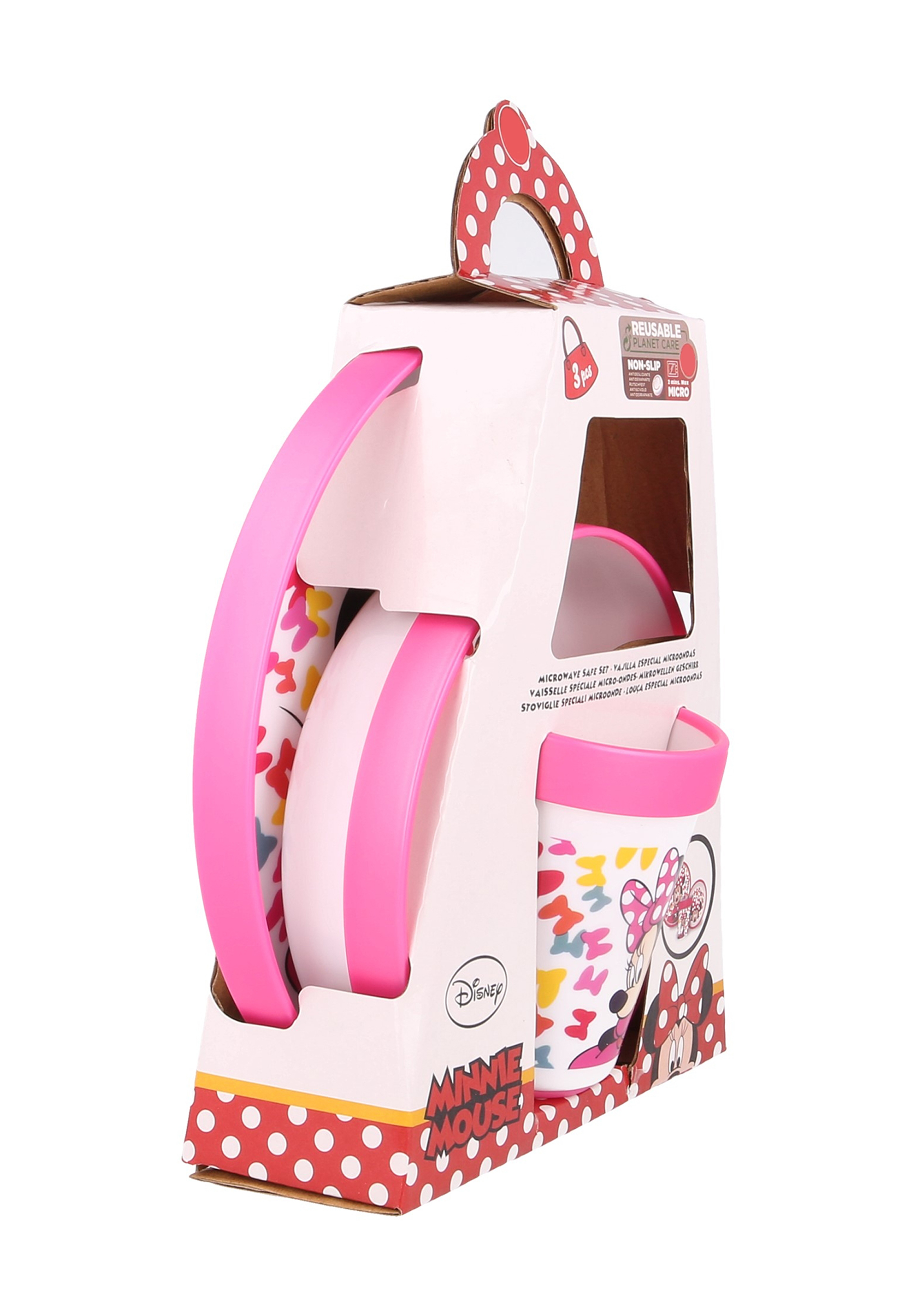 Minnie Mouse Kinder Geschirr-Set Teller Schale Becher 3 tlg. BPA-frei