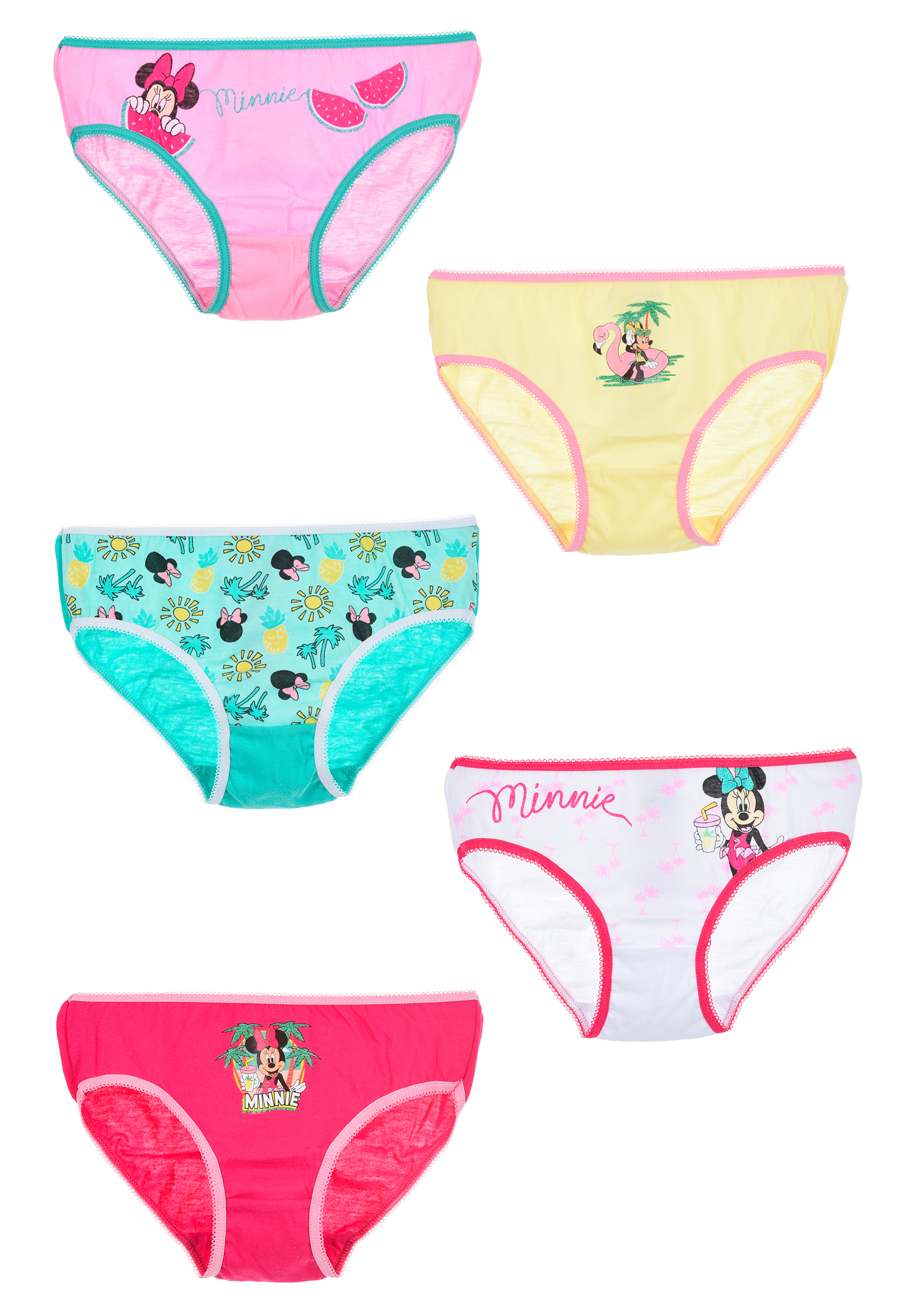 Minnie Mouse Kinder Mädchen Unterhosen Schlüpfer Slips 5er Pack