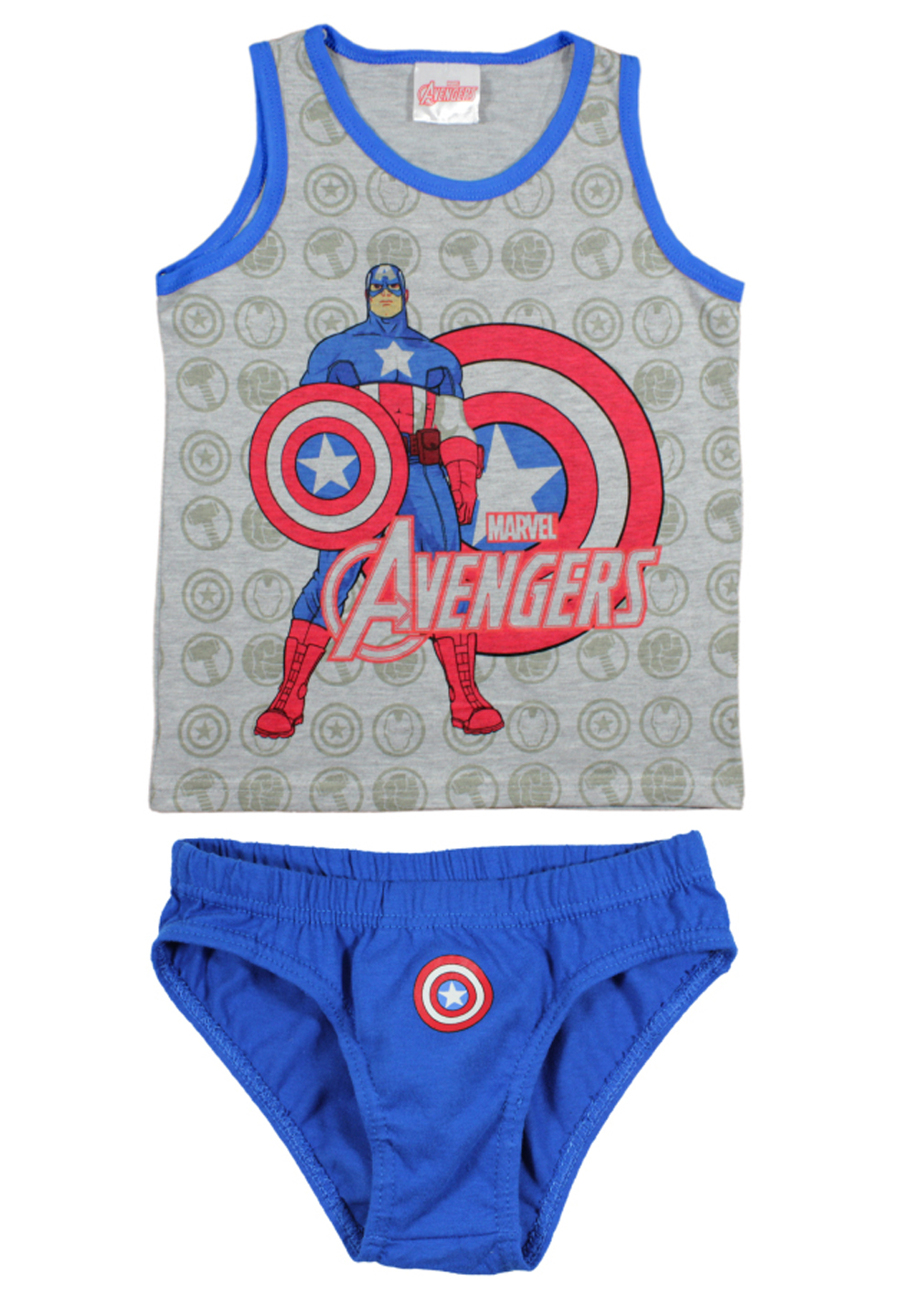 Marvels Avengers Kinder Jungen Unterwäsche-Set Unterhemd + Unterhose Grau