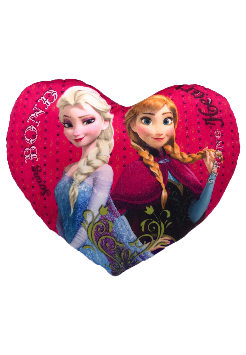 Disney Frozen - Eiskönigin Anna und Elsa Kinder Herz-Kissen Rot