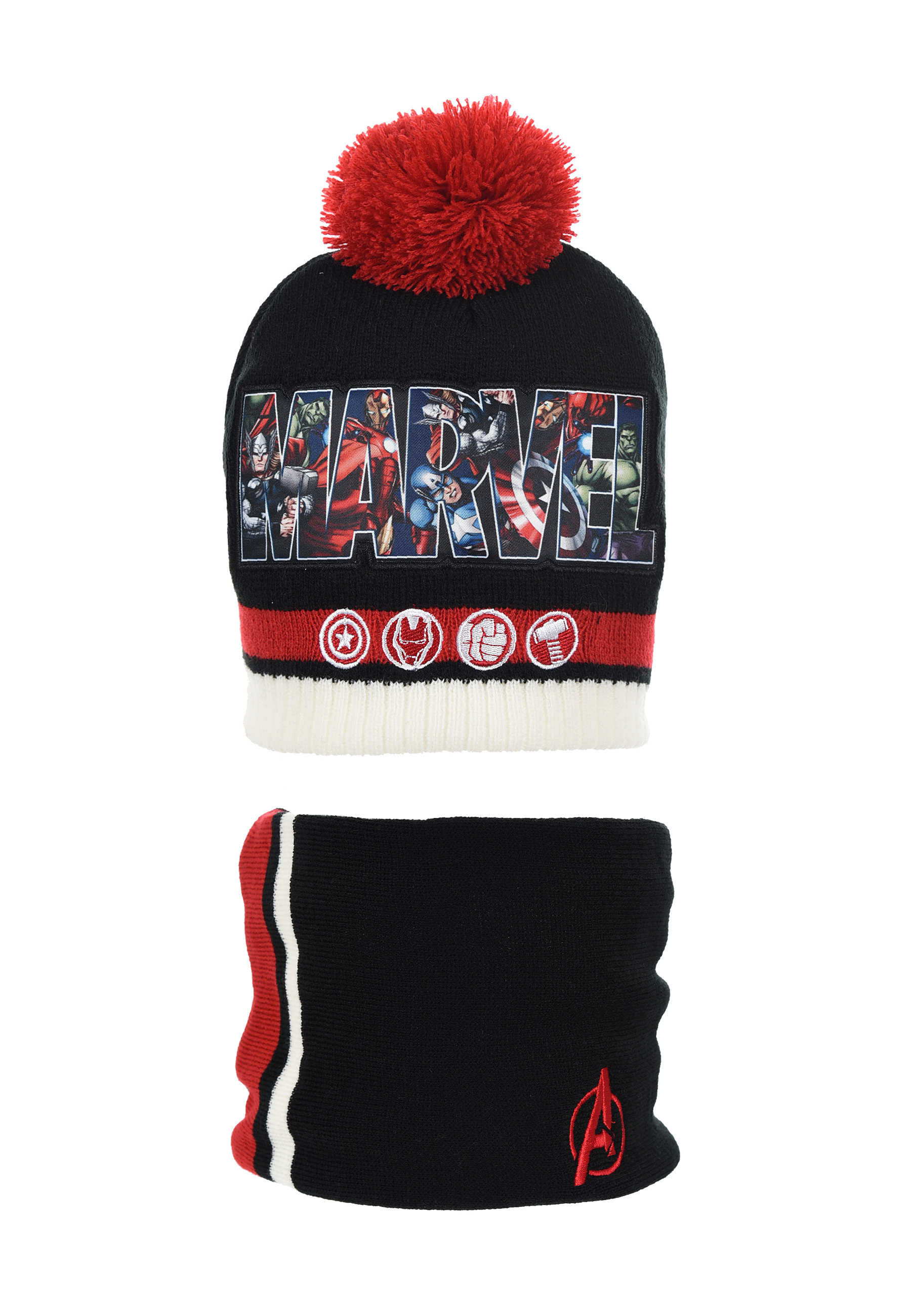 Avengers Hulk Captain America Thor Ironman Kinder Jungen Winter-Set Mütze und Schal