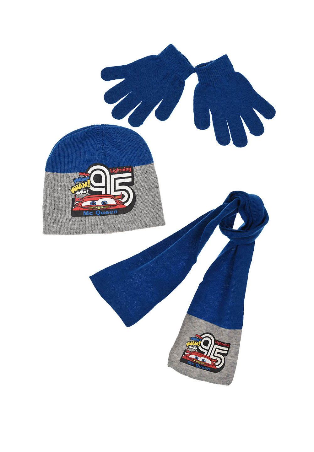 Disney Cars Kinder Winter-Set 3-tlg. Winter-Mütze Schal Handschuhe Blau