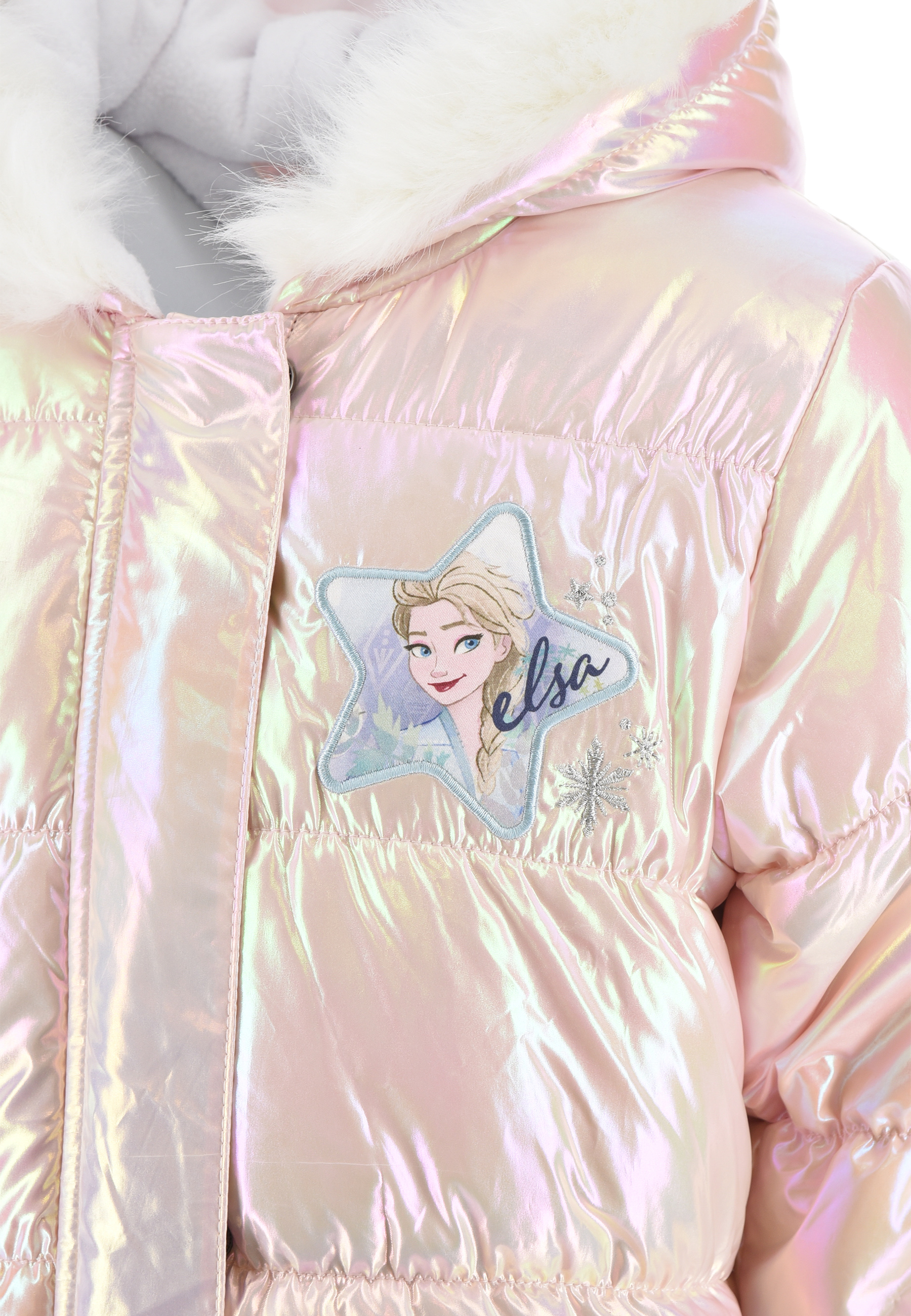 Frozen 2 - Die Eiskönigin Elsa Kinder Mädchen Winter-Jacke Pufferjacke Steppjacke mit Kapuze