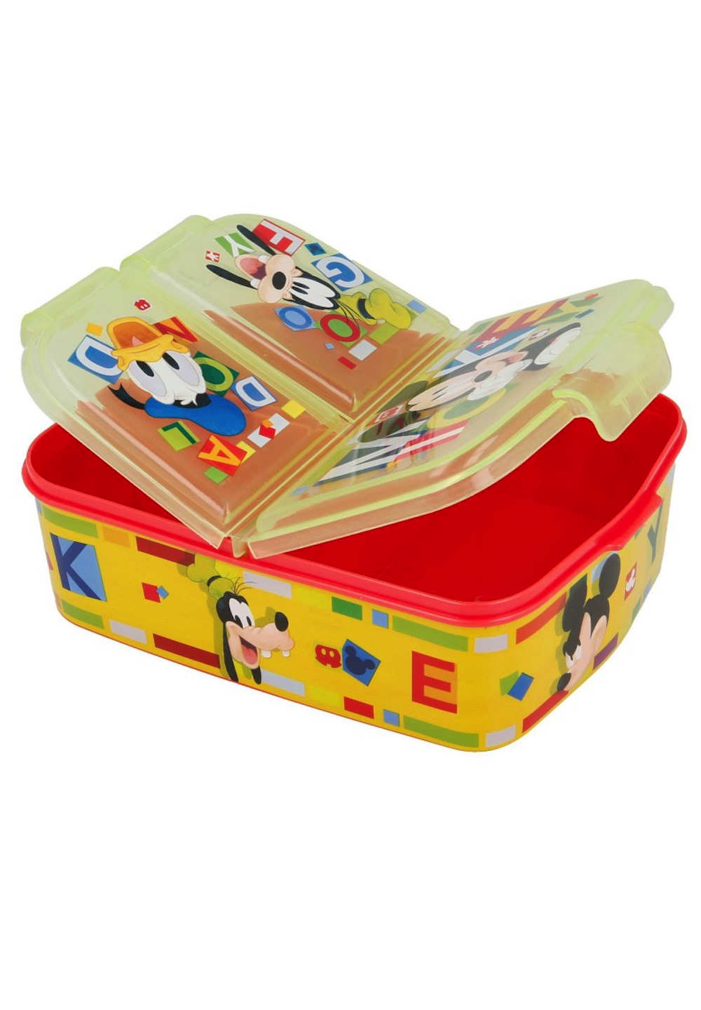 Mickey Mouse Kinder Premium Brotdose Lunchbox Frühstücks-Box Vesper-Dose mit 3 Fächern