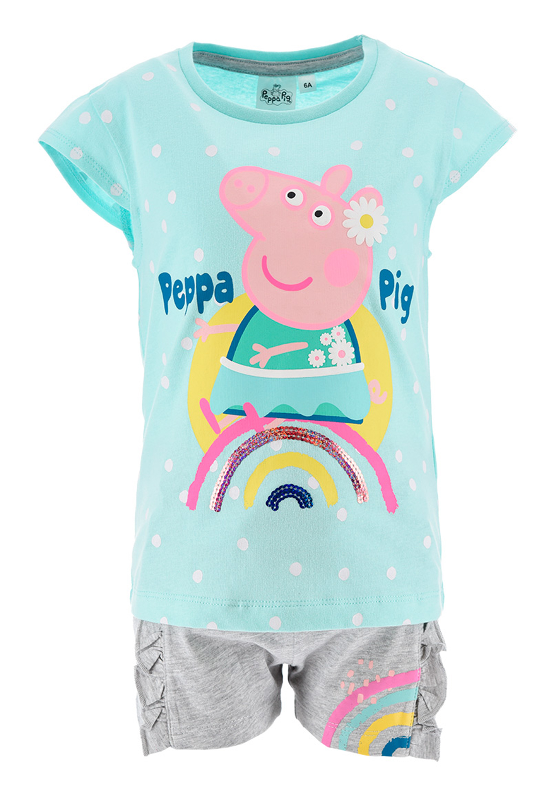 Peppa Wutz Pig Kinder Sommer-Set Mädchen T-Shirt und Shorts kurze Hose Set  