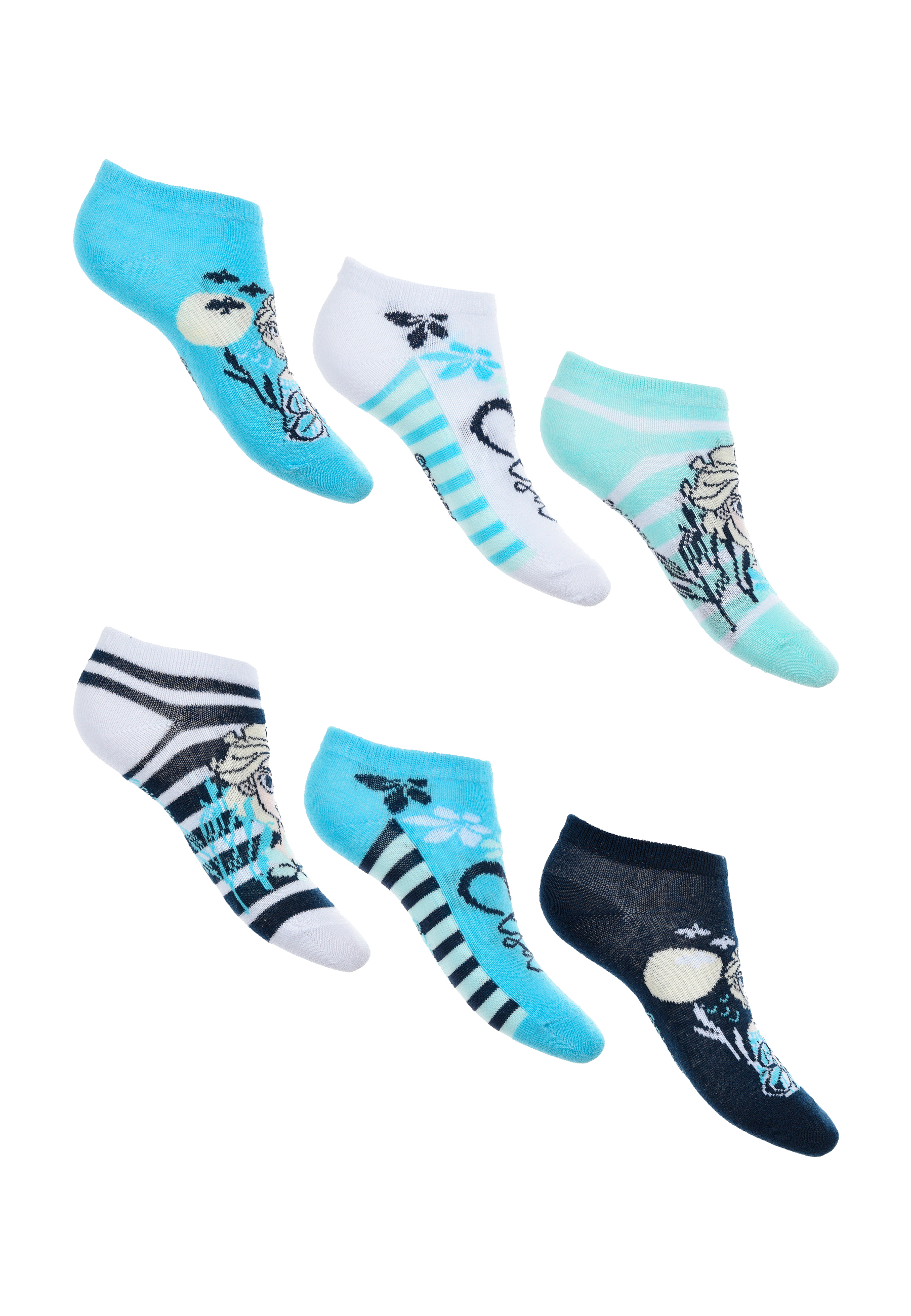 Frozen - Die Eiskönigin Elsa Kinder Mädchen Sneaker Socken 6 Paar Strümpfe Paket