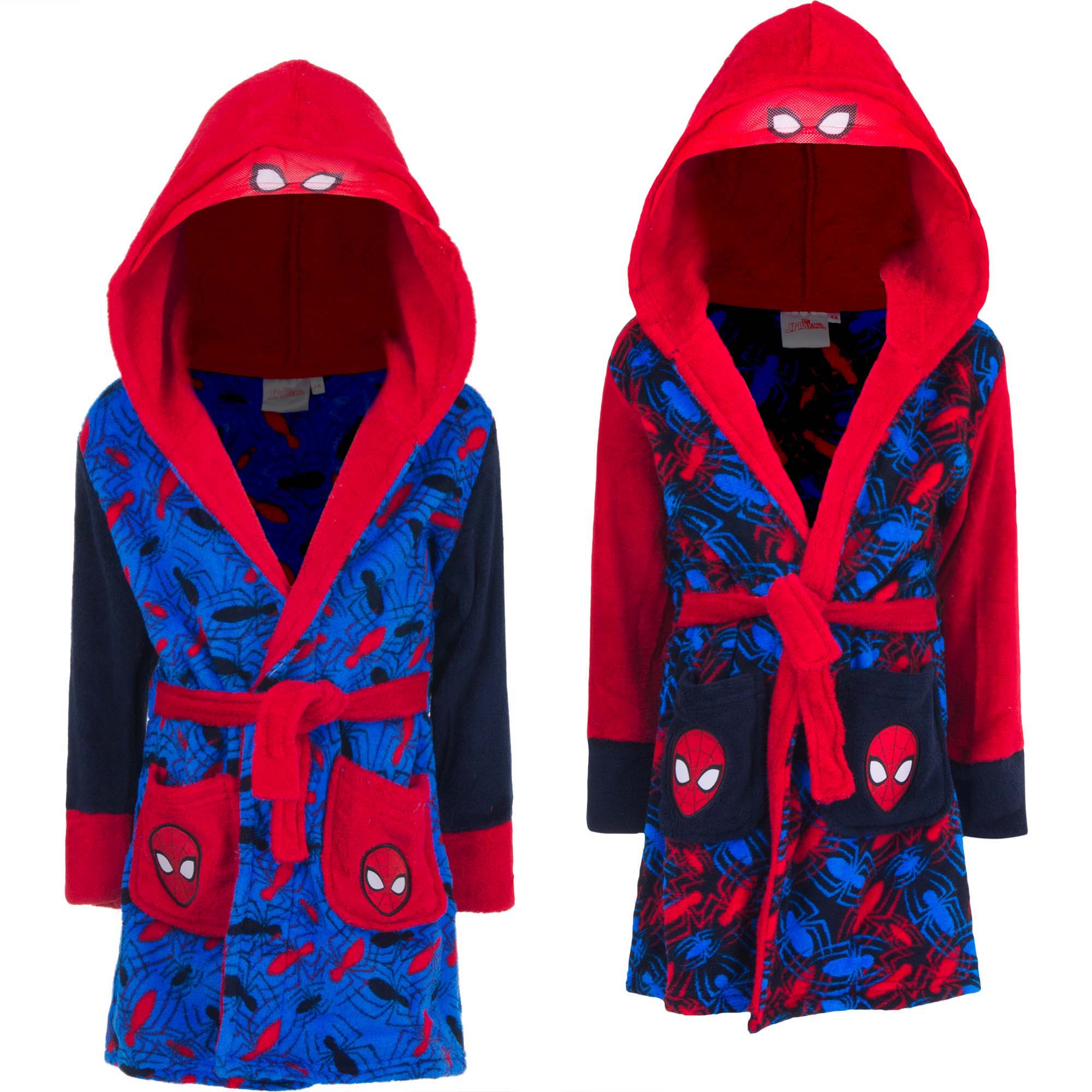 Marvel Spider-Man Kinder Bade-Mantel Morgenmantel mit Kapuze