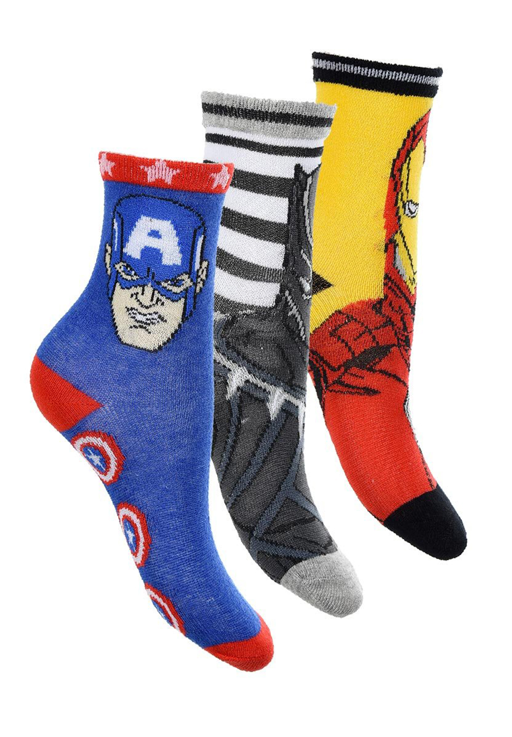 Avengers Captain America Iron Man Black Panther 6 Paar Set Kinder Socken Strümpfe  Avengers Captain America Iron Man Black Panther 6 Paar Set Kinder Socken Strümpfe