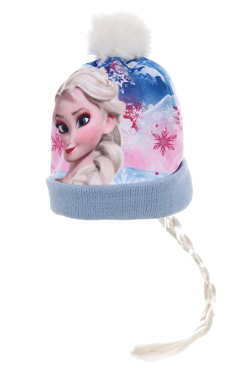 Frozen - Die Eiskönigin Elsa Wintermütze Blau mit Zopf