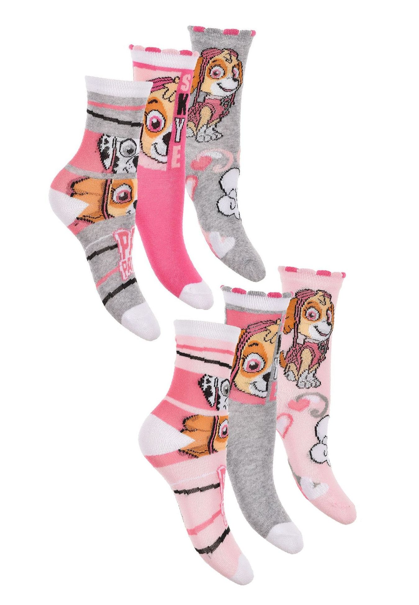 Paw Patrol Socken-Set 6 Paar Strümpfe Kinder Mädchen Skye