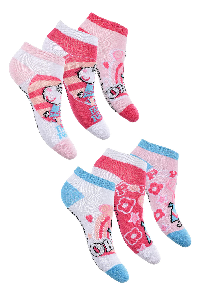Peppa Pig Sneaker Socken Strümpfe 3 Paar Set für Kinder